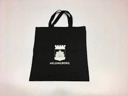 Svart tygkasse med kort handtag