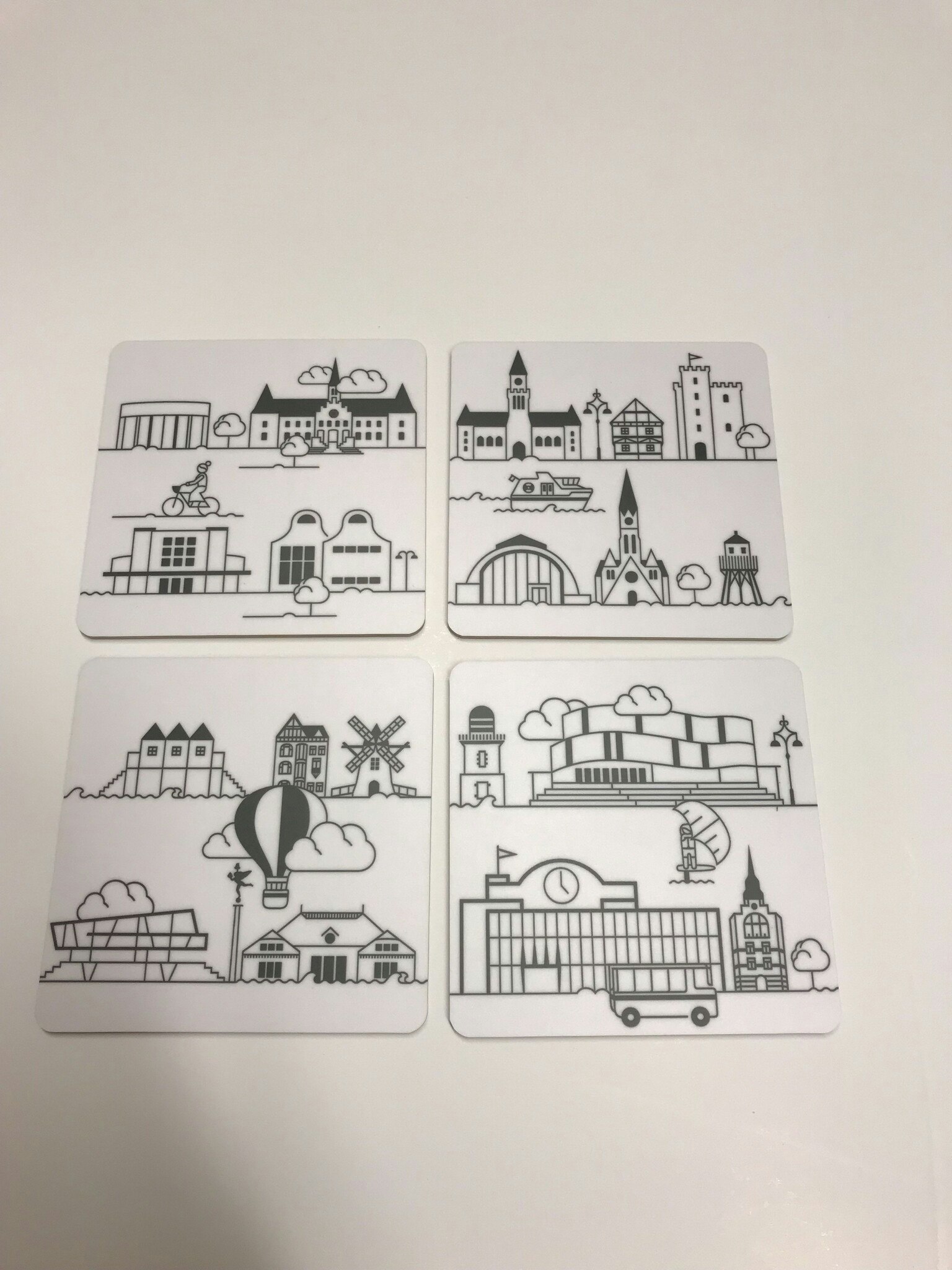 Glasunderlägg med Helsingborgsmotiv