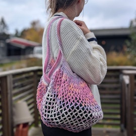 Handlenett i 100% bomull (Flerfarget)