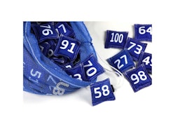 Ärtpåsar, numrerade 0-100