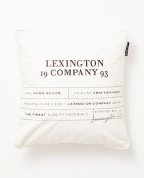 Logo Cotton Canvas Pillow White/Gray