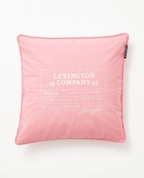 Logo Cotton Canvas Pillow Pink/White