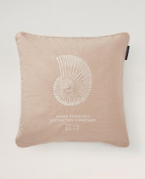 Lexington Sea Embroidered Pillow Cover LtBeige/White