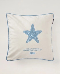 Lexington Sea Embroidered Pillow Cover White/Blue