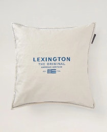 Lexington Logo Embroidered Pillow Cover White/Blue