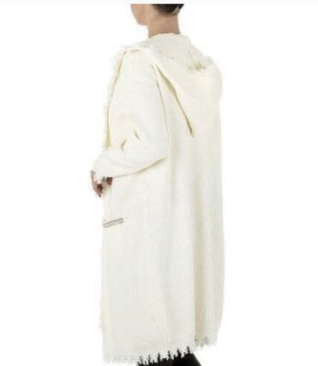 Cream luxury hooded bohemian cardigan