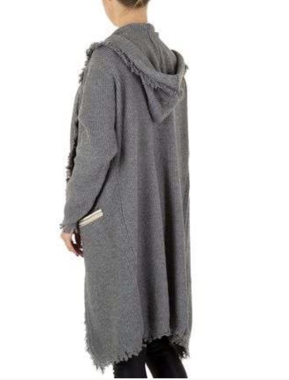 Grey luxury hooded bohemian cardigan