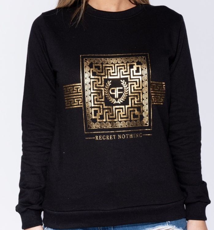 Regret nothing luxury gold print sweatshirt