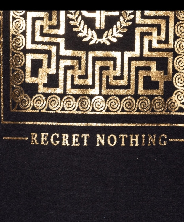 Regret nothing luxury gold print sweatshirt