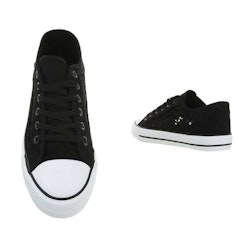 Summer laced sneakers, black