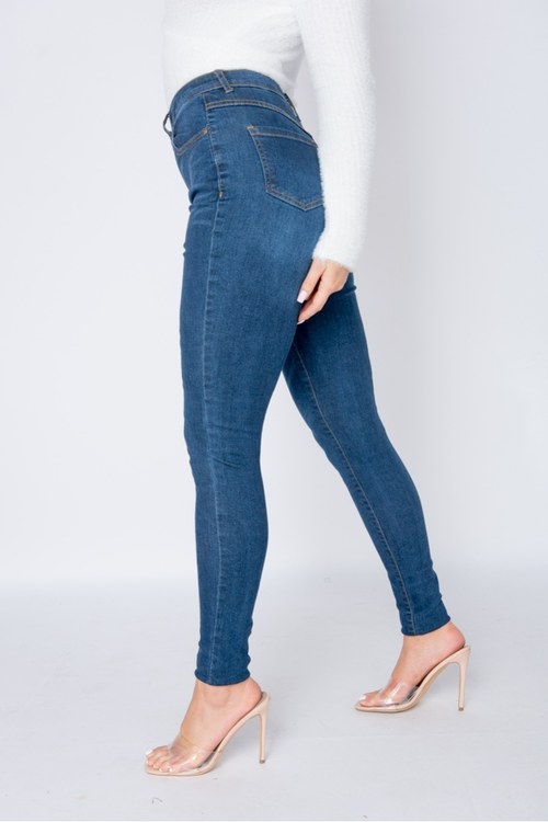 Teresa Mörkblå jeans med högre midja
