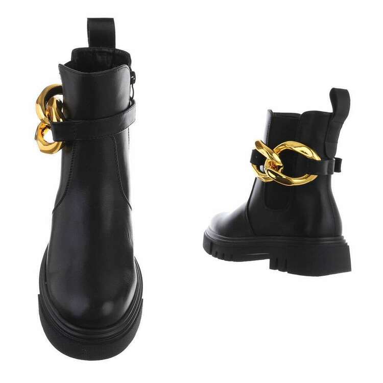 Svarta Chelsea boots med avtagbar "kedja"