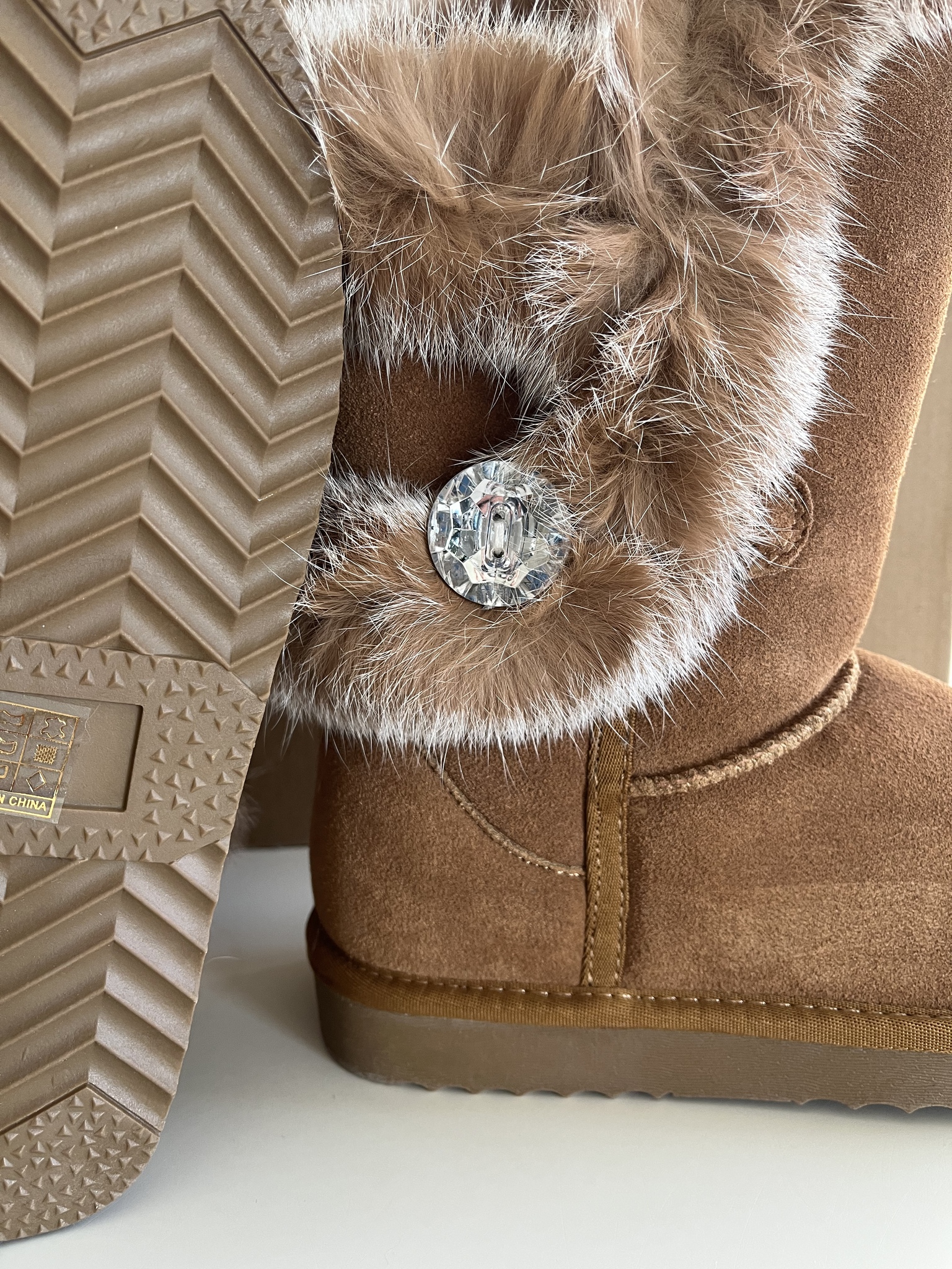 Luxury original fur & mocca boot!