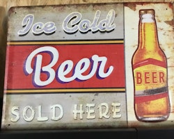 Plåtskylt Ice cold beer