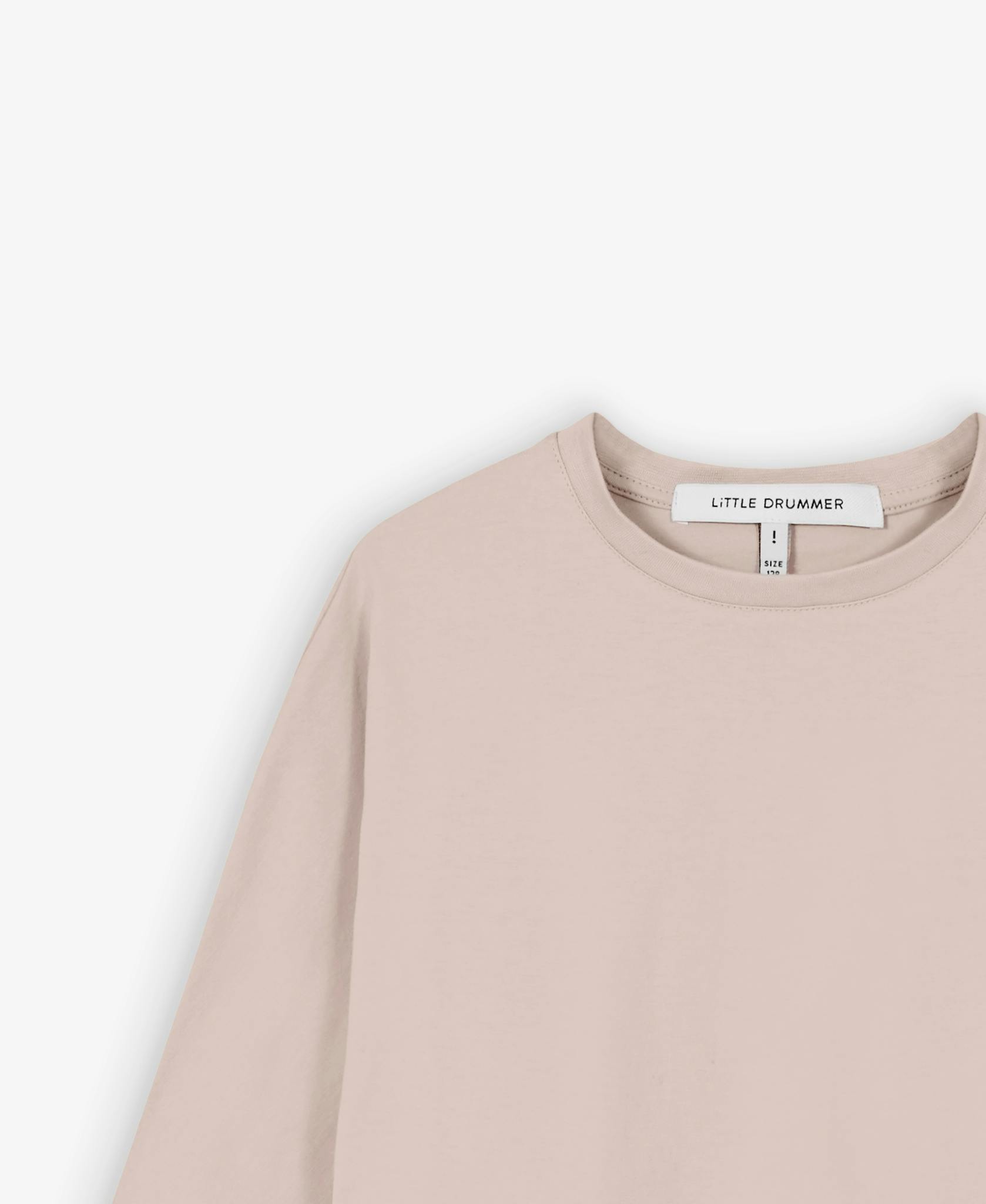 Enfärgad långärmad t-shirt rosa