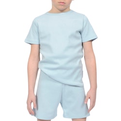 Trikåpyjamas kortärmad blå