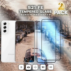 2-Pack Samsung Galaxy S21 FE - Härdat glas 9H-Super kvalitet 3D Skärmskydd