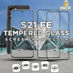 2 Pack Samsung S21 FE - 9H Härdat Glass - Super Kvalitet 3D