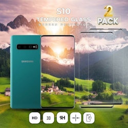 2-Pack Samsung Galaxy S10 - Härdat Glas 9H - Super Kvalitet 3D Skärmskydd