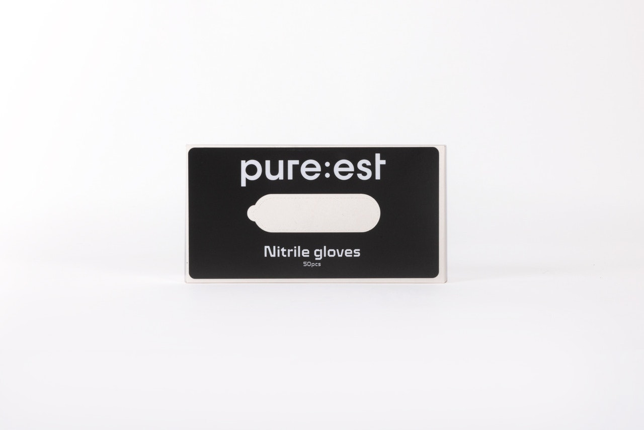 PURE:EST - NITRILHANDSKAR 25-PAR SVART