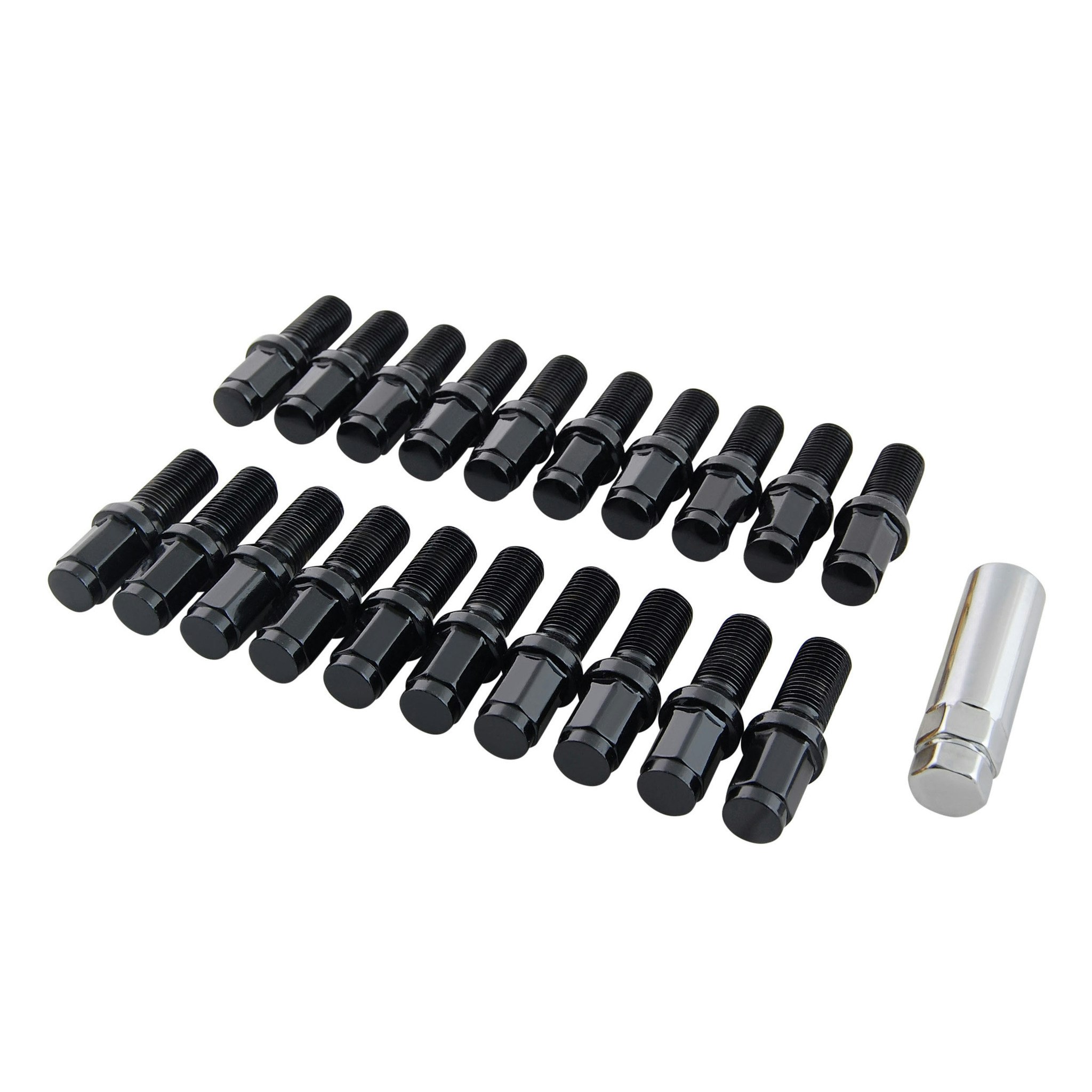 Wheel Bolt Kit +20mm - M14x1.50 Black - Volvo V60/ S60/ V90/ S90/ XC40/ XC60/ XC90