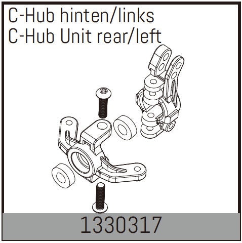 Absima C-Hub Unit Rear/Left - Artikelnummer 1330317