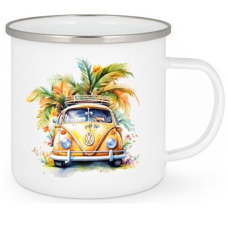 Emaljmugg Med Tryck På En VW Bubbla