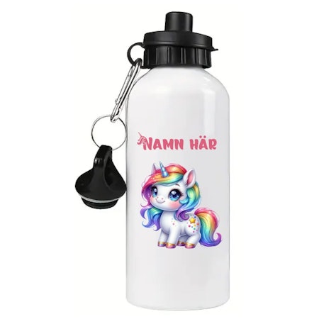 Vattenflaska Med En Unicorn Och Eget Namn Finns Fler Färger