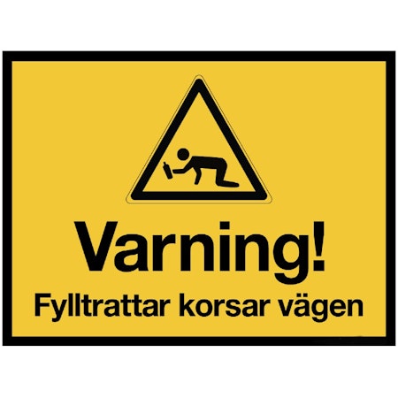 Roliga Skyltar -  Varning fylletrattar korsar vägen