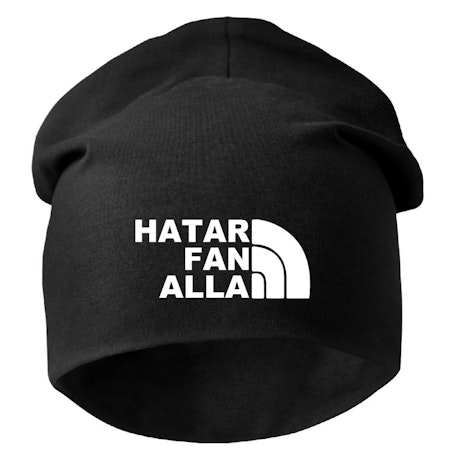 Mössa med tryck - Hatar fan alla