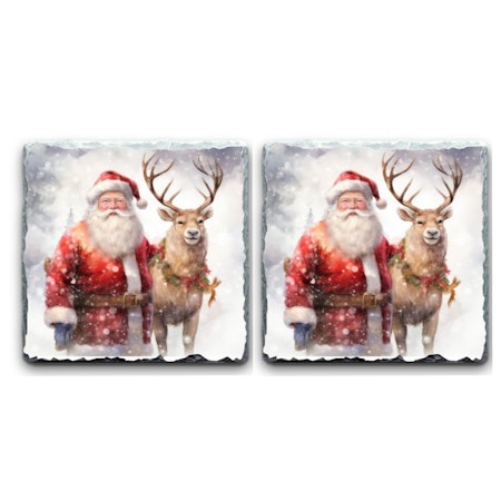 Glasunderlägg Granit Med julmotiv 2 Pack