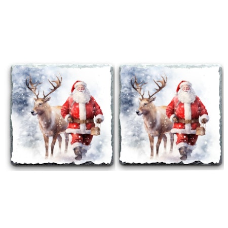 Glasunderlägg Granit Med julmotiv 2 Pack
