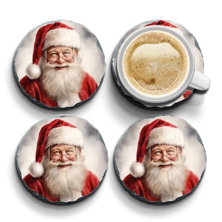 Julmotivade Glasunderlägg i Granit - 4 pack