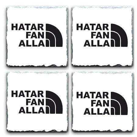 Glasunderlägg  I Granit Hatar Fan Alla 4 Pack