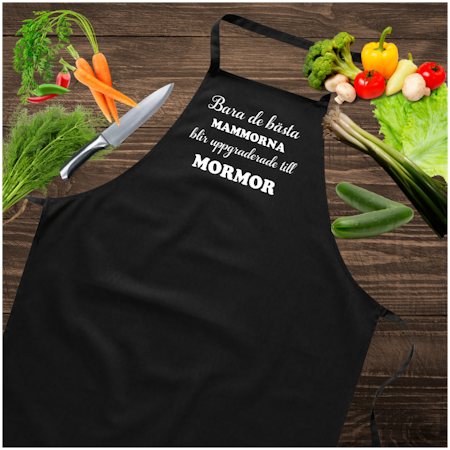 Förkläde med tryck: Mormor-Farmor
