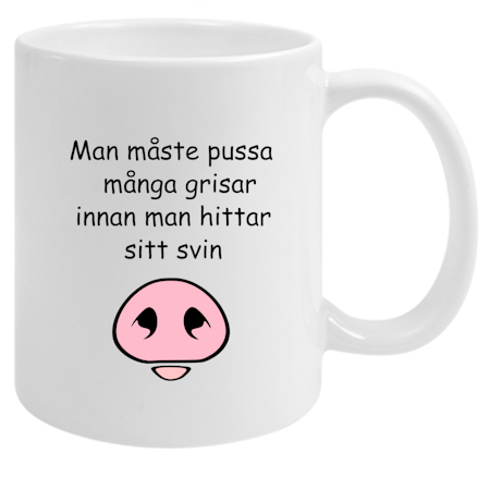 Kärleksmugg med tryck – Pussa många grisar