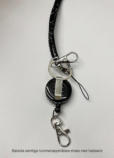 Nummerlappshållare-Nyckelhållare med strass svart