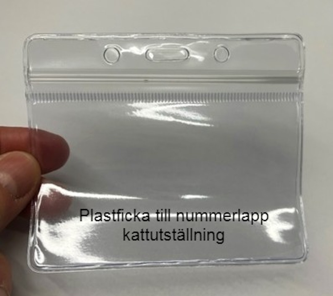 Plastficka till nummerlappshållare