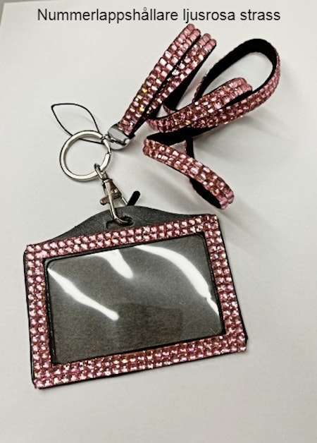 Nummerlappshållare Rosa med strass