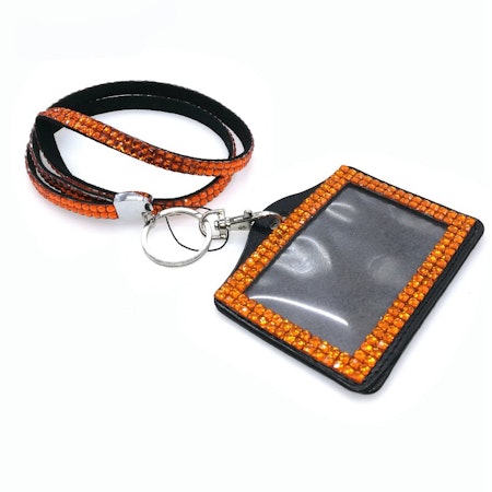 Nummerlappshållare Orange med strass