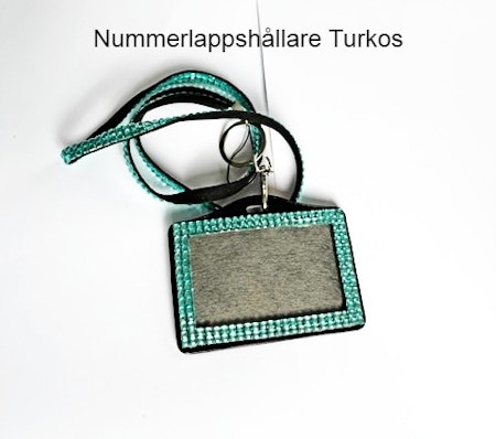 Nummerlappshållare Turkos med strass