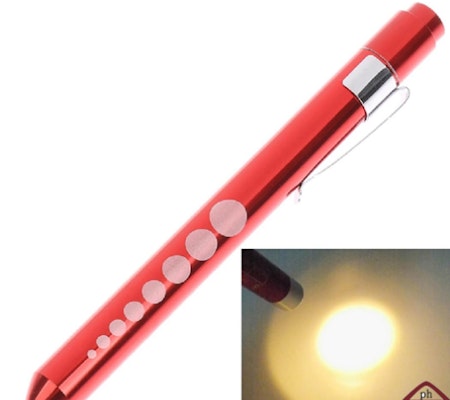 Otoskop i pennformat Röd