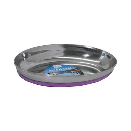 Skål rostfri antislip oval rosa  250 ml