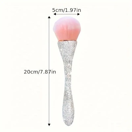Puderborste Rhinestone bling silver