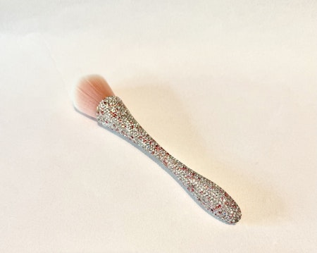 Puderborste Rhinestone bling silver-rosa