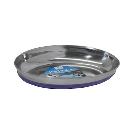 Skål rostfri antislip oval blå  250 ml