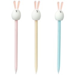 ADOMARALS BUNNY PENS - ROSA - BEIGE - BLÅ 3ST