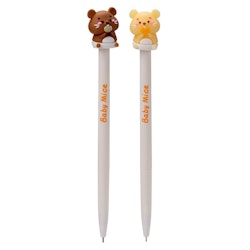 INKREDIBLE  ERASABLE PEN WITH CUTE MOUSE TOP - BUTTER YELLOW & BROWN  2ST