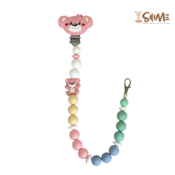 BADGE HOLDER TEDDY pink