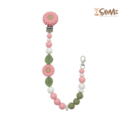 BADGE HOLDER DAISY peach pink